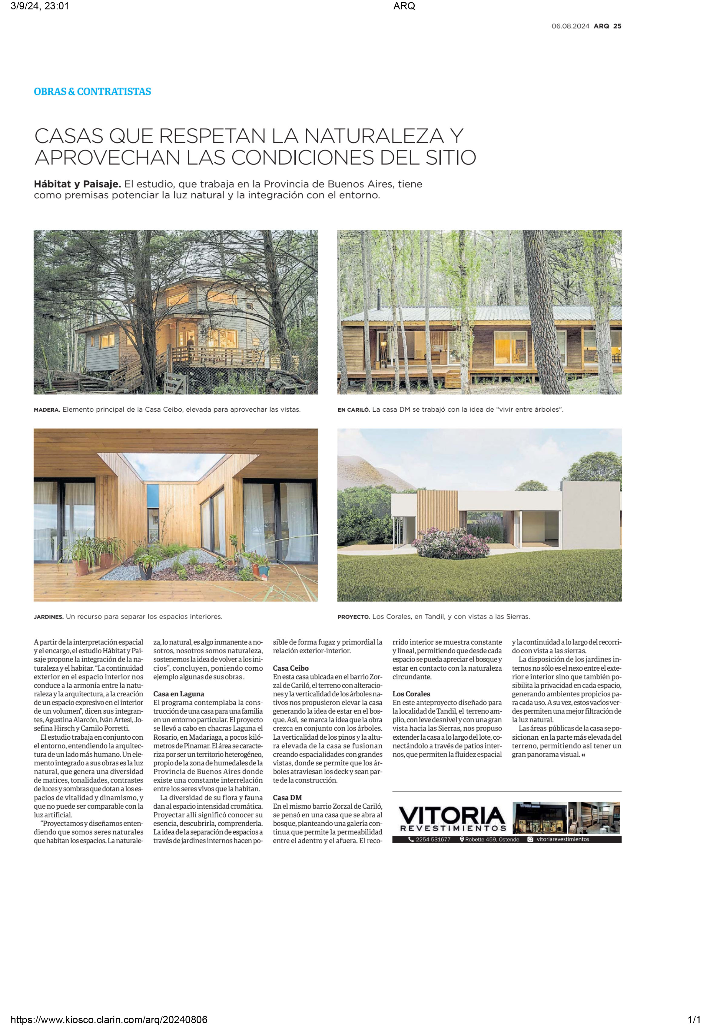 Publicación en ARQ Clarín